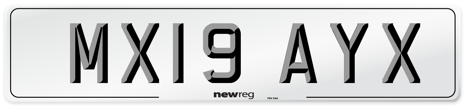 MX19 AYX Number Plate from New Reg